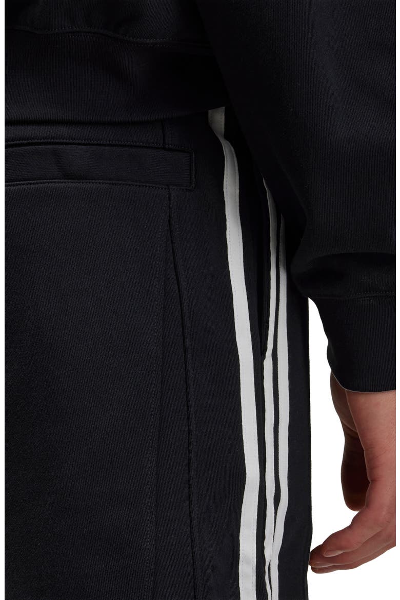 French Terry Cutline Shorts, Alternate, color, BLACK