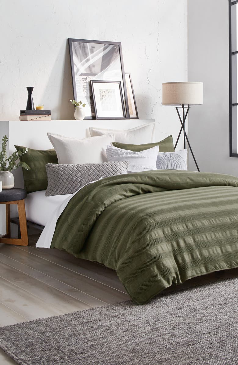 DKNY Avenue Stripe Cotton Duvet Cover & Shams Set, Alternate, color, 