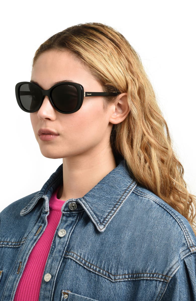 Polaroid 55mm Polarized Round Sunglasses, Alternate, color, 