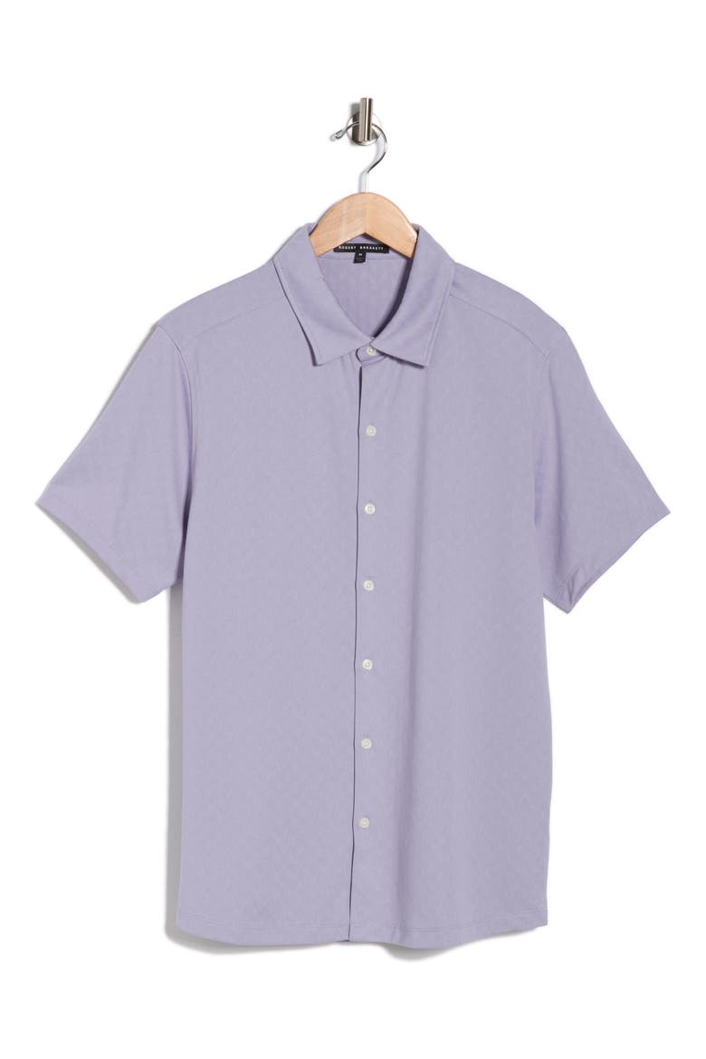 Ruben Herringbone Button Up Knit Shirt, Alternate, color, LAVENDER
