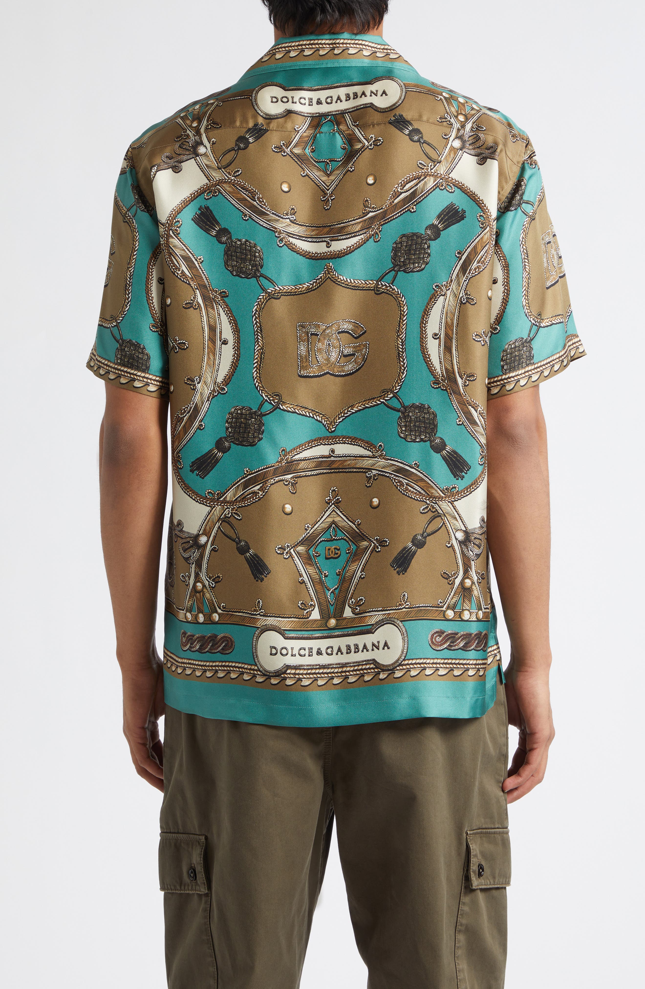 Cargo Print Washed Silk Twill Camp Shirt - image 2