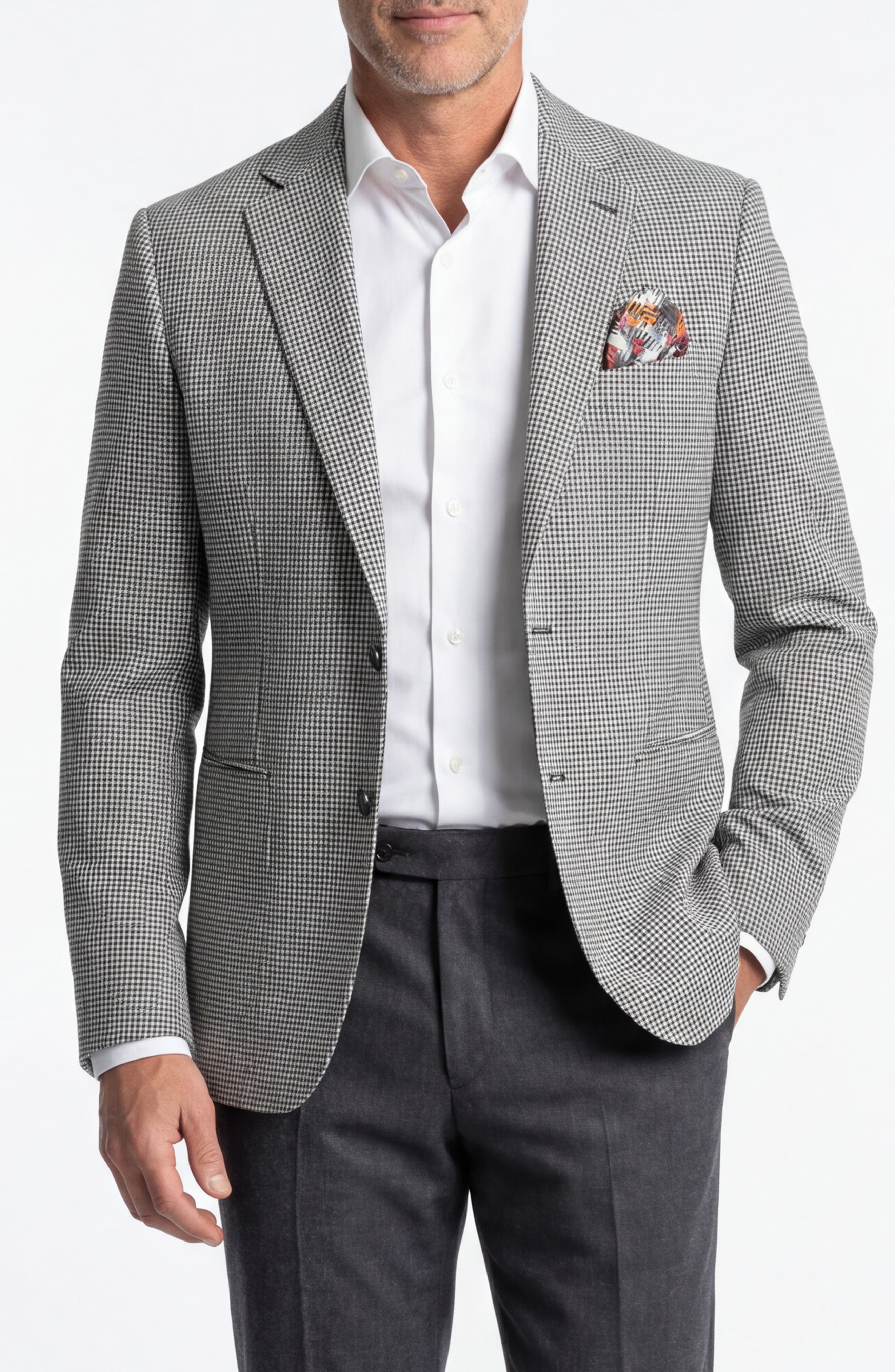 PinoPorte Houndstooth Two-Button Sport Coat