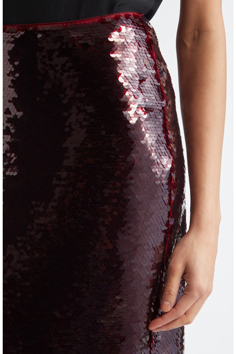 Kazu Sequin Column Midi Skirt, Alternate, color, BURGUNDY