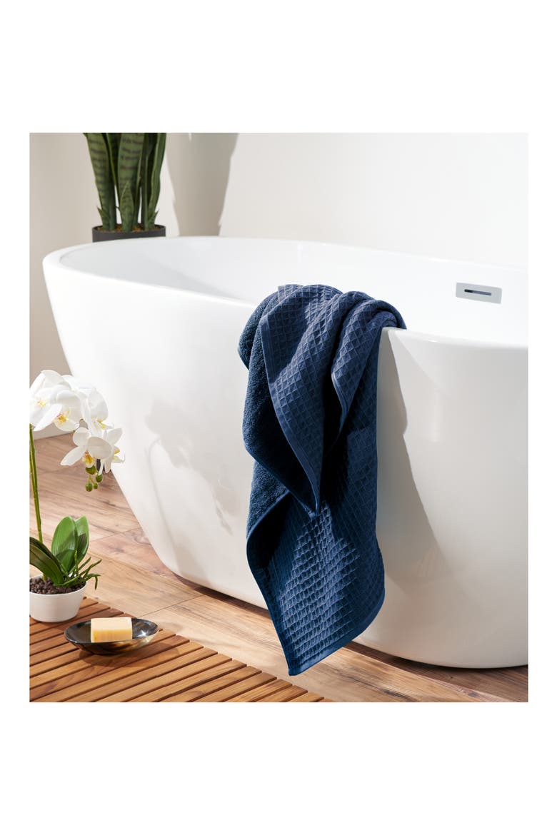 Waffle Twist 6-Piece Cotton Bath Towel, Alternate, color, INDIGO