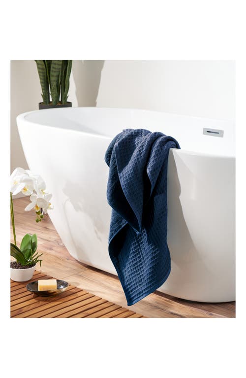 Uchino Waffle Twist 6-piece Cotton Bath Towel In Blue