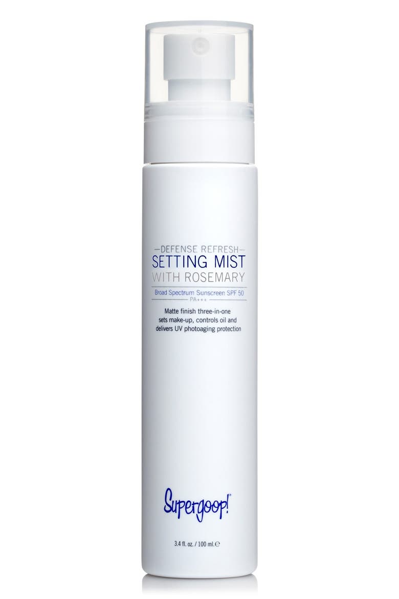 Supergoop! Defense Refresh Setting Mist with Rosemary SPF 50, Main, color, NO COLOR