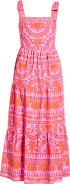 SUGARLIPS Tarie Emely Tiered Cotton Maxi Dress
