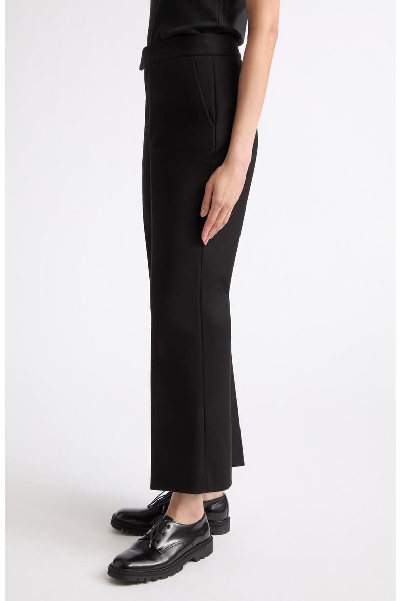 Sullivan Creased Flare Cotton Twill Pants, Alternate, color, BLACK