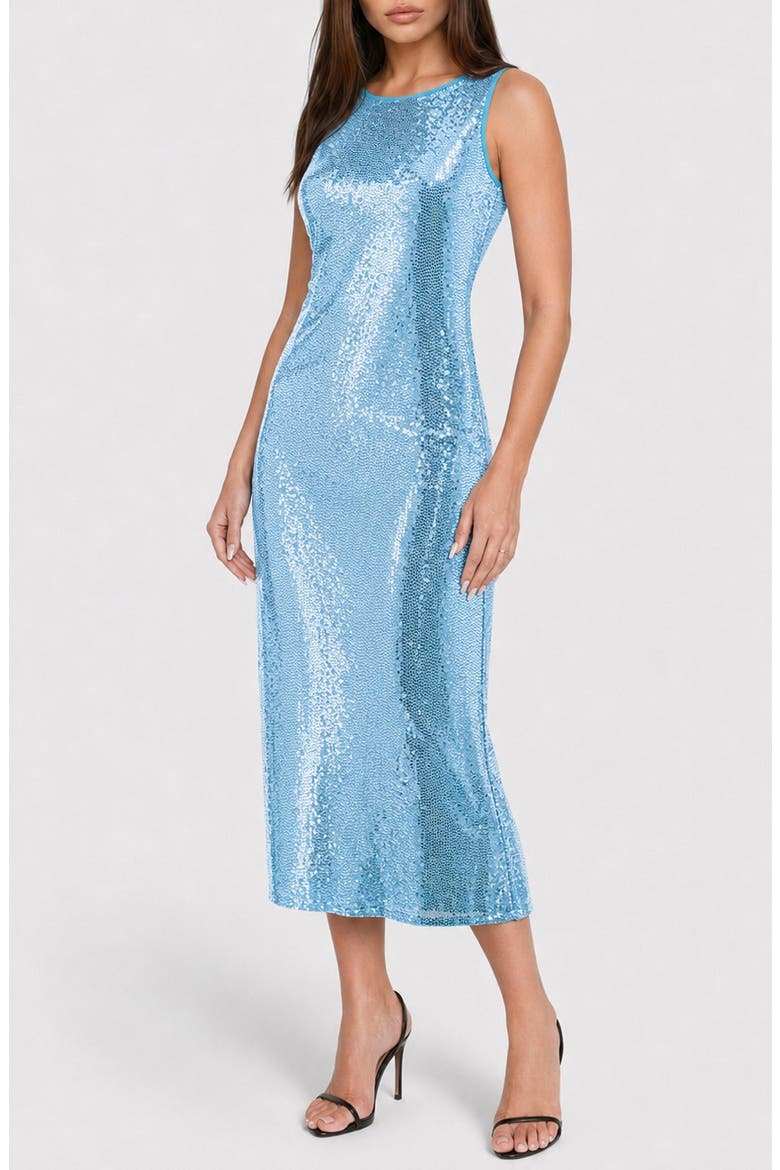 Disco Dot Maxi Dress, Alternate, color, ICE BLUE