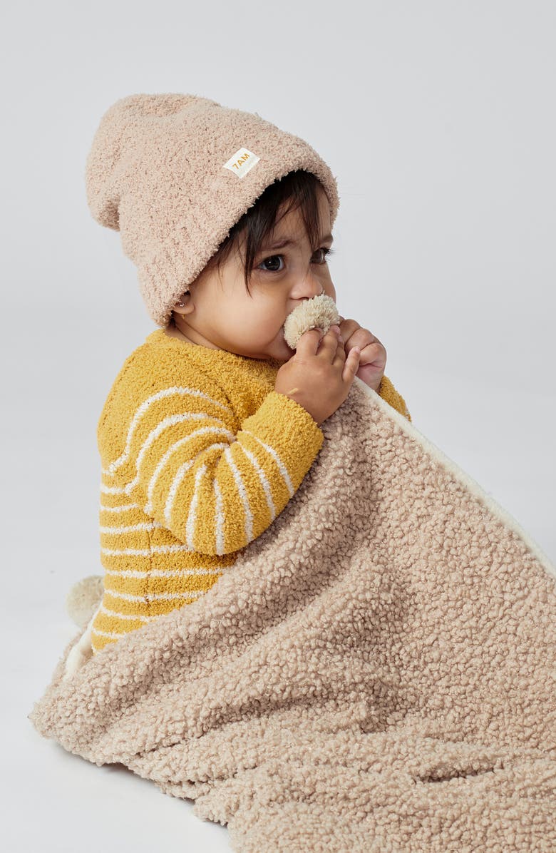 7 A.M. Enfant Kids' 2-Pack Chenille Beanies, Alternate, color, Ecru/ Pecan