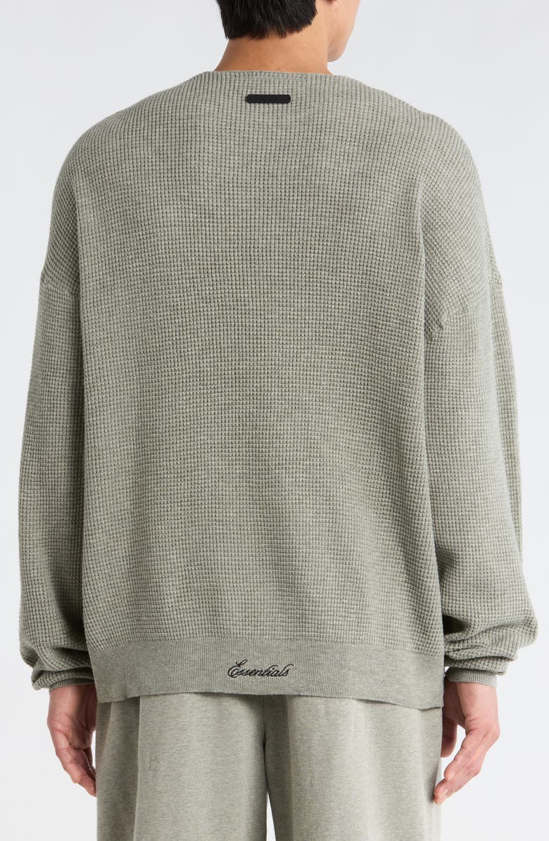 Fear of God Essentials Signature '90s Waffle Knit Sweatshirt, Alternate, color, Concrete Heather