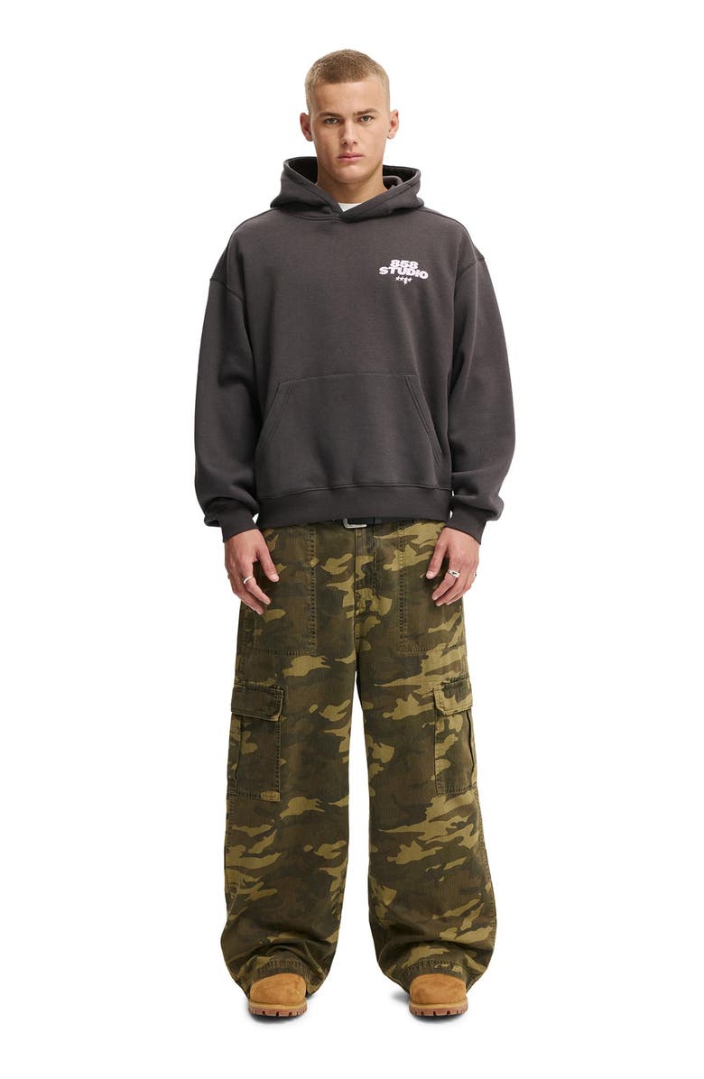 Cotton On Men's Box Fit Graphic Hoodie, Alternate, color, Faded Slate  Worlwide 858