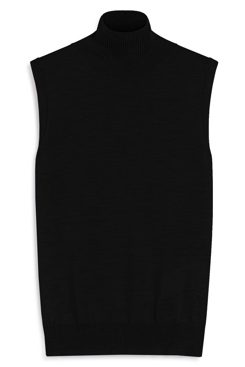 Vertigo Sleeveless Virgin Wool Sweater, Alternate, color, BLACK