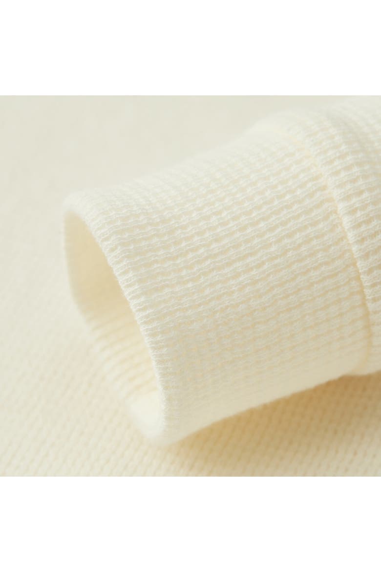 Waffle Zipper Pajama, Alternate, color, Cream