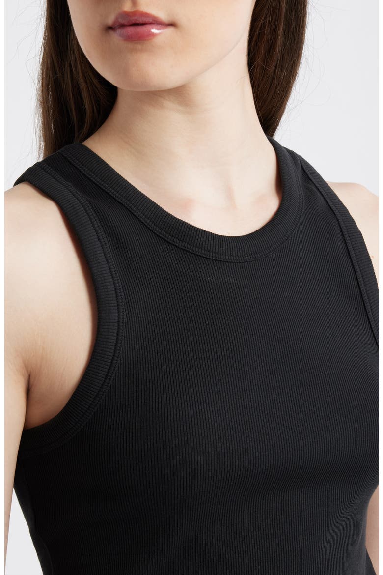 Classic Stretch Cotton Rib Tank, Alternate, color, BLACK