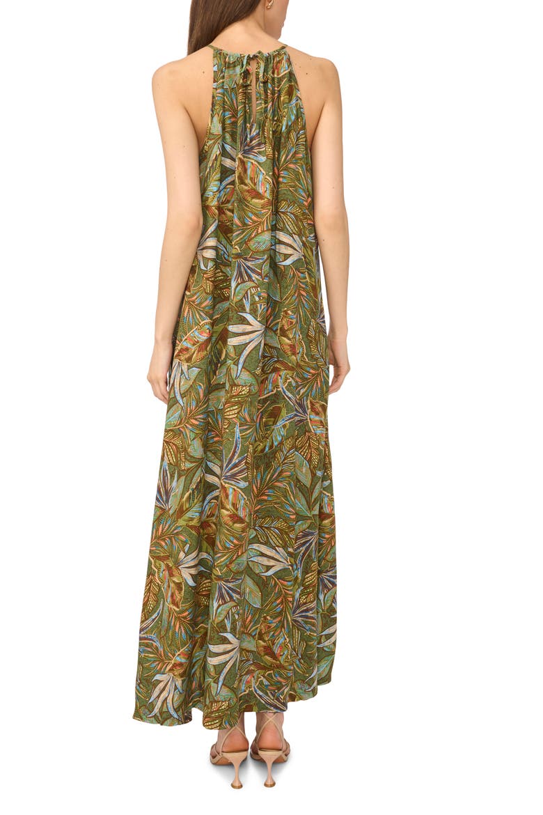 Flowy High Neck Maxi Dress, Alternate, color, CLOVER
