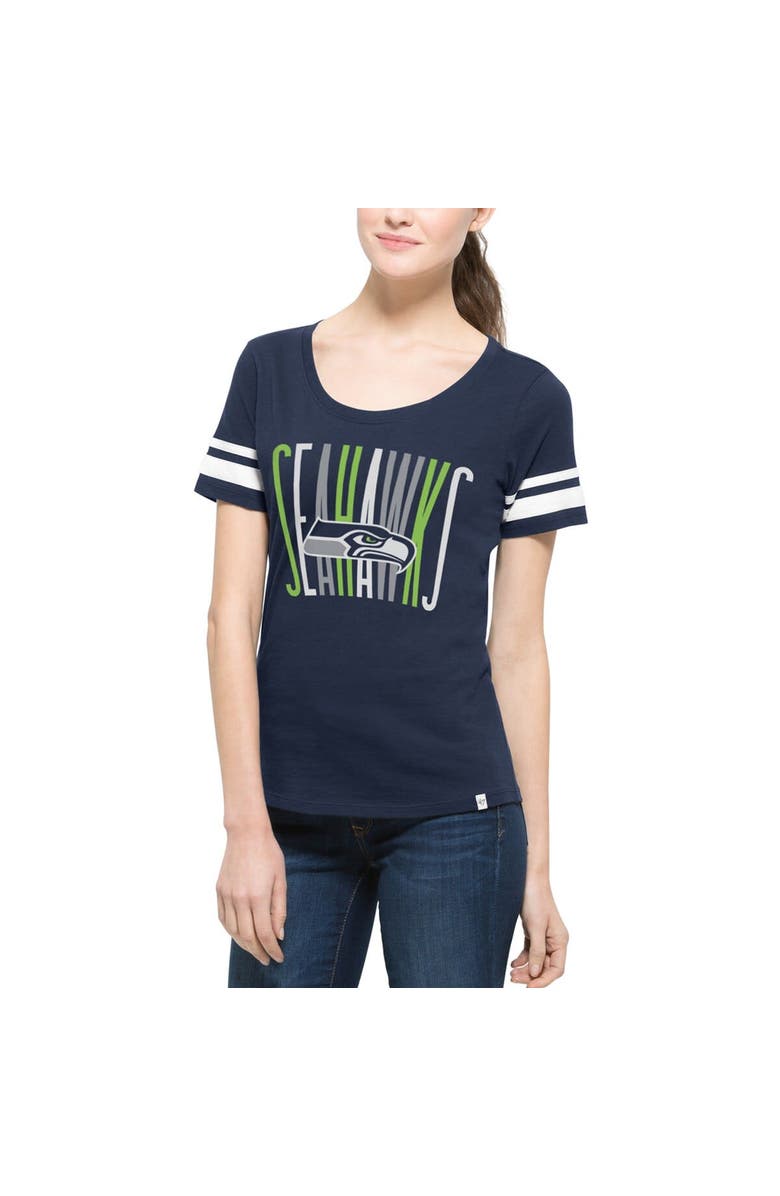 '47 Women's '47 Brand College Navy Seattle Seahawks Halfback Scoop T-Shirt, Main, color, 