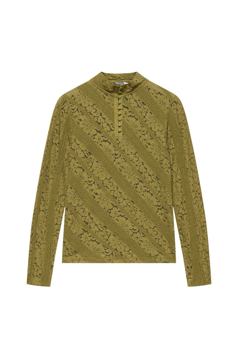 Lace Detail Top, Alternate, color, Green