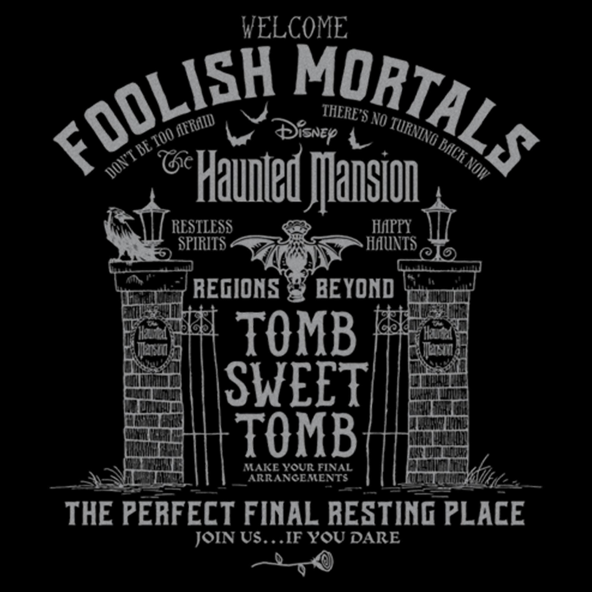 Haunted Mansion Men's Haunted Mansion Welcome Foolish Mortals T-Shirt ...