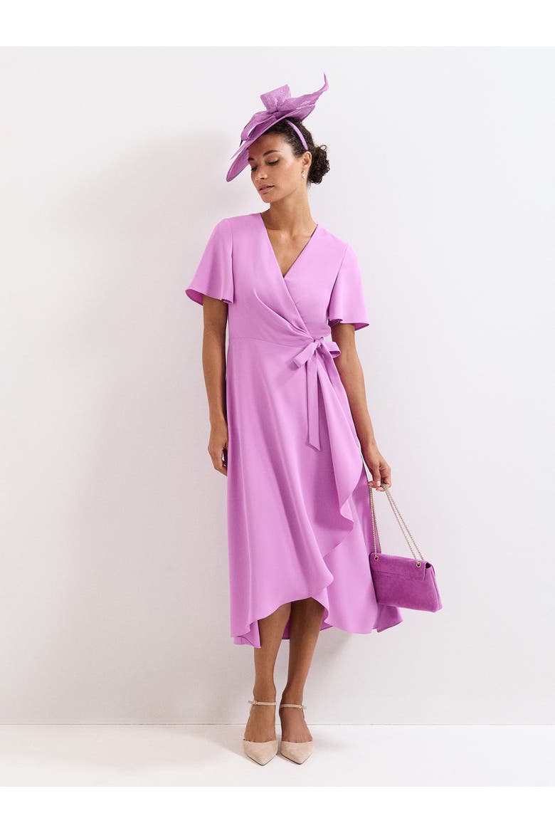 Julissa Wrap Midi Dress, Alternate, color, Lilac