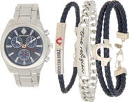 True Religion Logo Chronograph Watch & Bracelets Set, 44mm