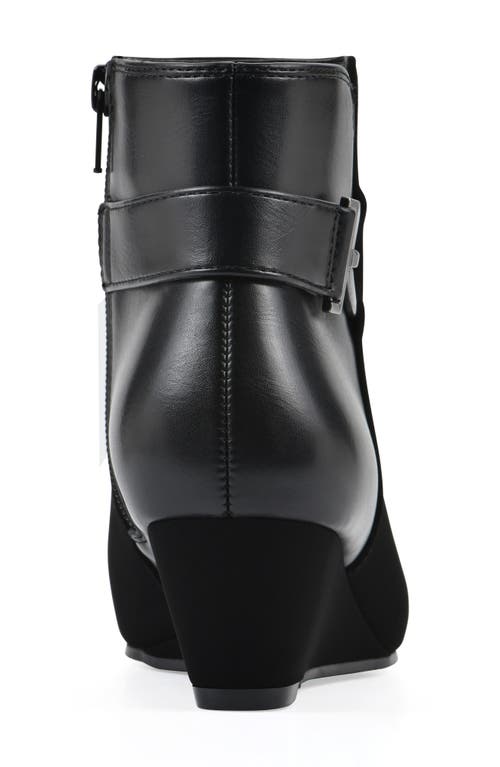 White Mountain Footwear Chaise Wedge Bootie In Black