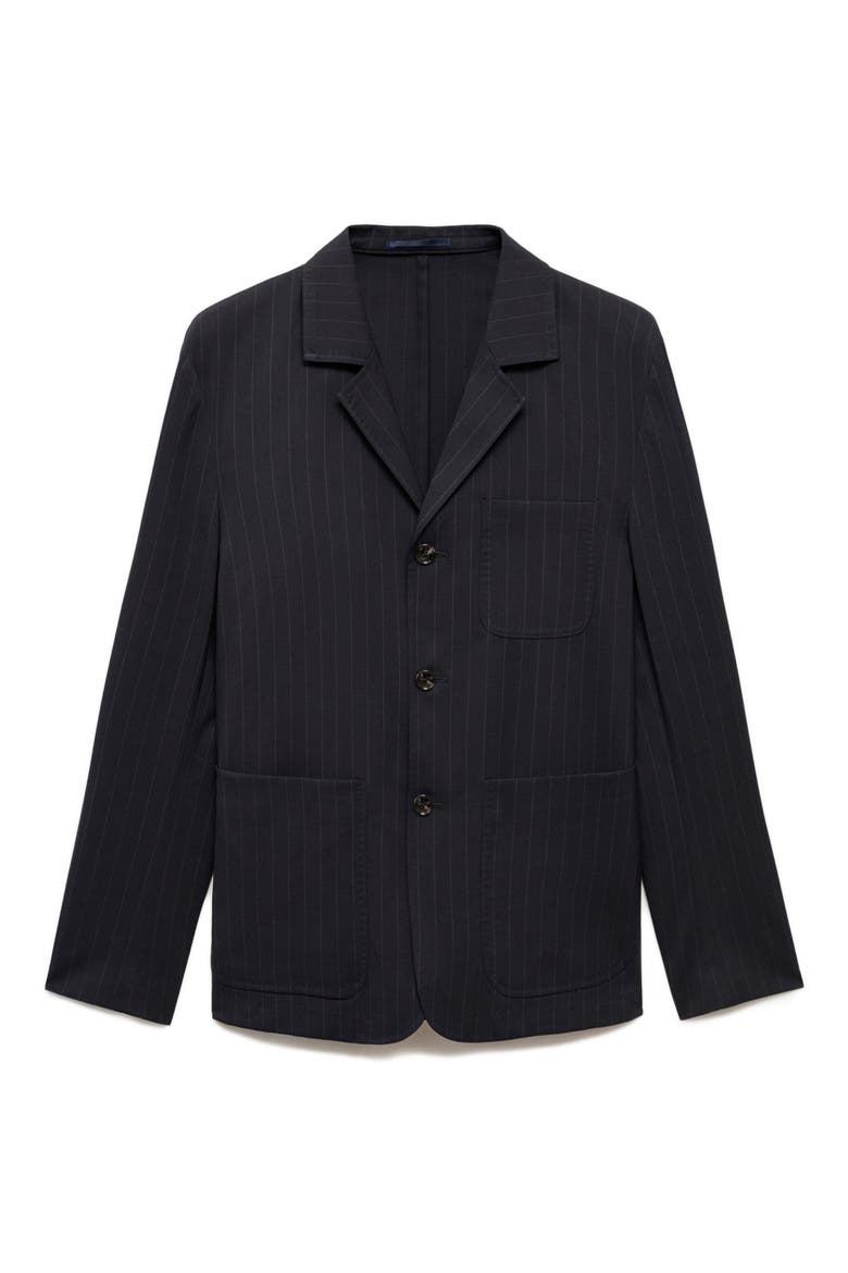 Slim Fit Pinstripe Sport Coat, Main, color, DARK NAVY