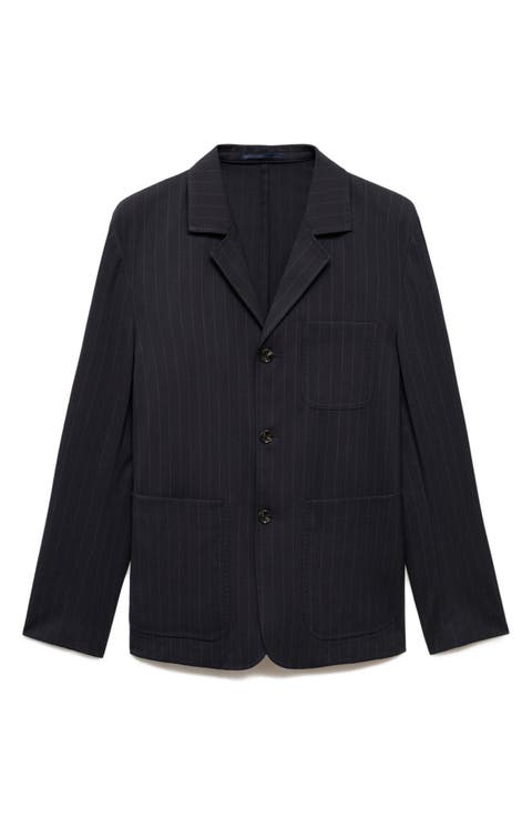 Slim Fit Pinstripe Sport Coat