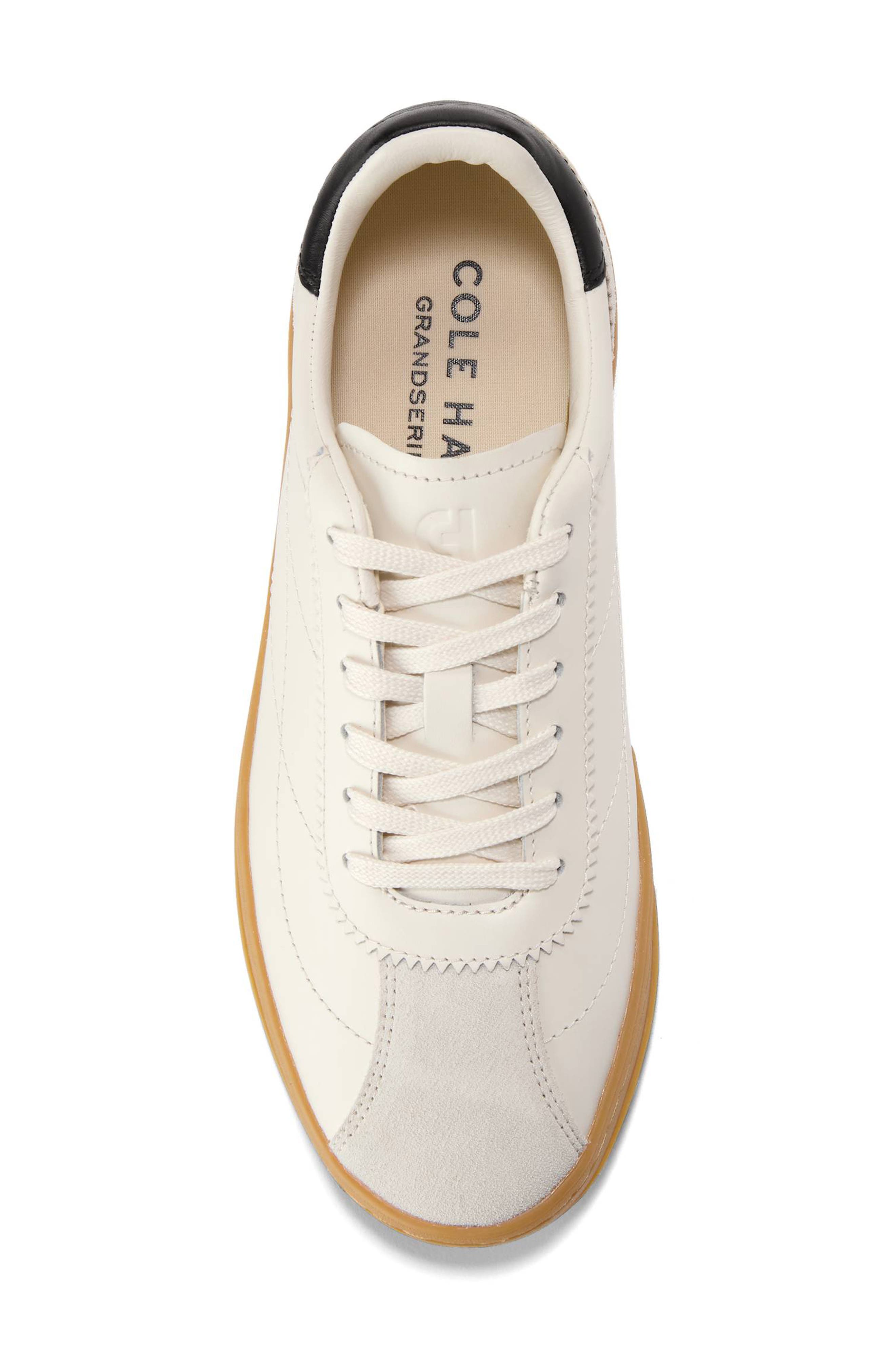 Cole Haan Grand Crosscourt Brynn Sneaker, Alternate, color, Ivory/ Silver Birch Suede
