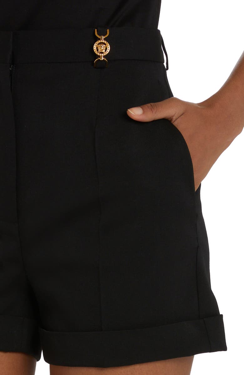 Versace Medusa Stretch Virgin Wool Shorts, Alternate, color,
