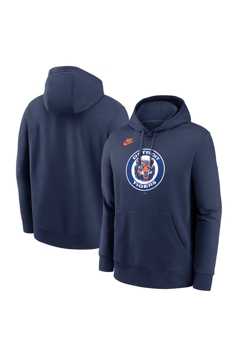 Men's Nike Navy Detroit Tigers Cooperstown Collection Logo Club Pullover Hoodie, Main, color, Navy