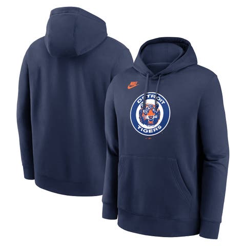 Men's Nike Navy Detroit Tigers Cooperstown Collection Logo Club Pullover Hoodie