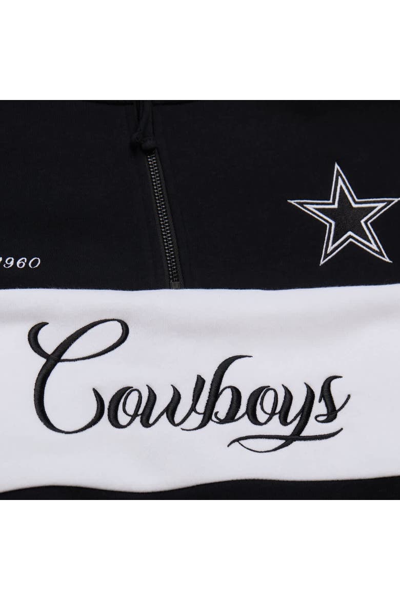 Women's Mitchell & Ness Black Dallas Cowboys Quarter-Zip Jacket, Alternate, color, Black