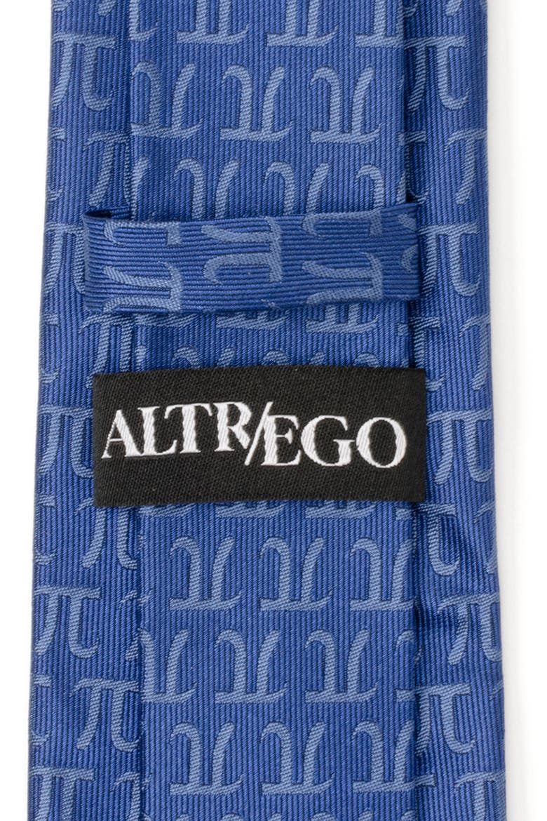 Pi Mathematics Symbol Hidden Message Silk Blend Tie, Alternate, color, BLUE