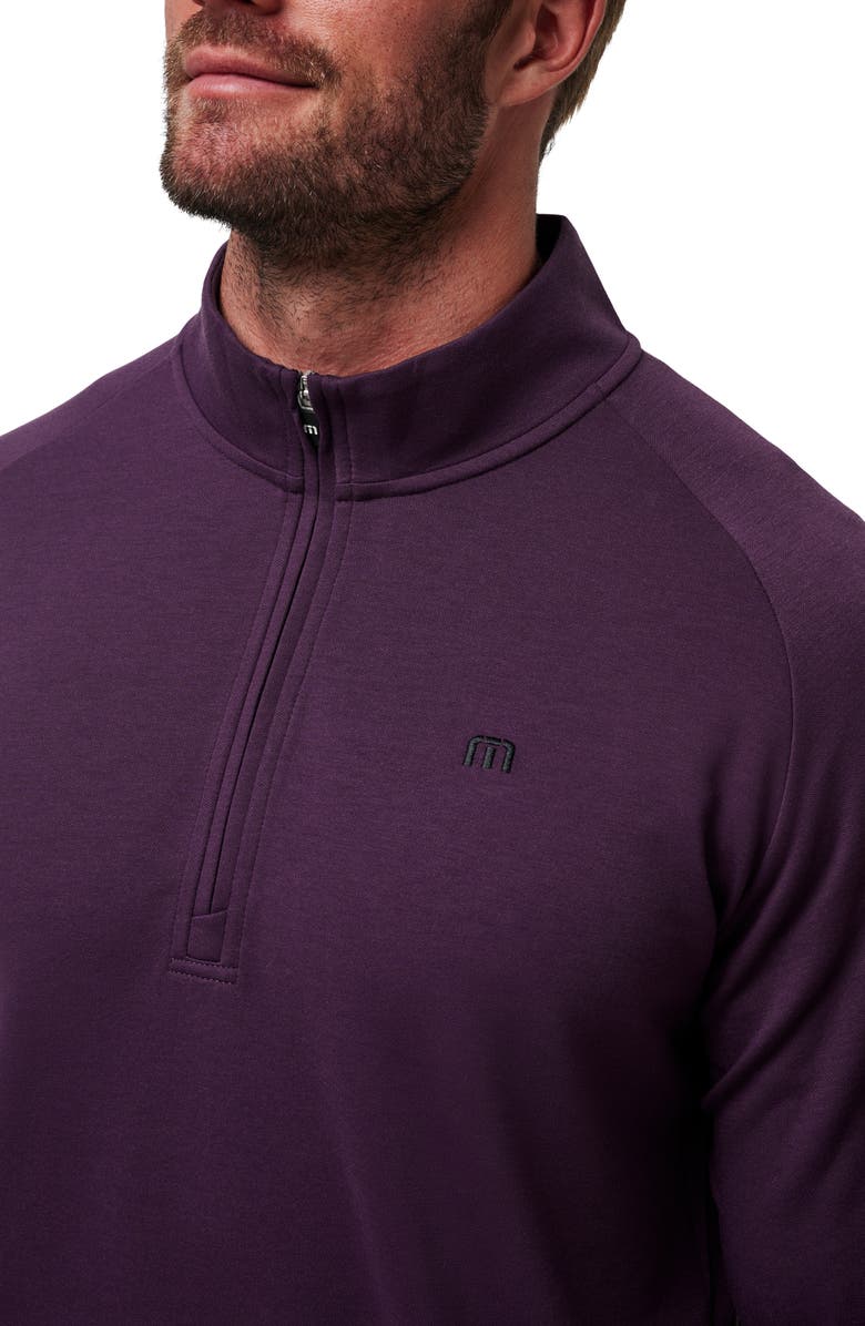 TravisMathew Upgraded Half Zip Pullover, Alternate, color, Plum