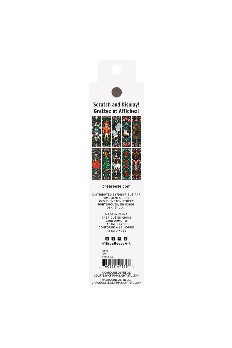 Scratch Art Bookmark Kit, Penguin Buddy, 10 Holiday Themed Bookmarks, Alternate, color, Multicolored