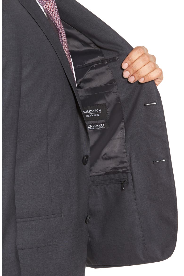 Tech-Smart Trim Fit Solid Stretch Wool Travel Suit, Alternate, color, GREY