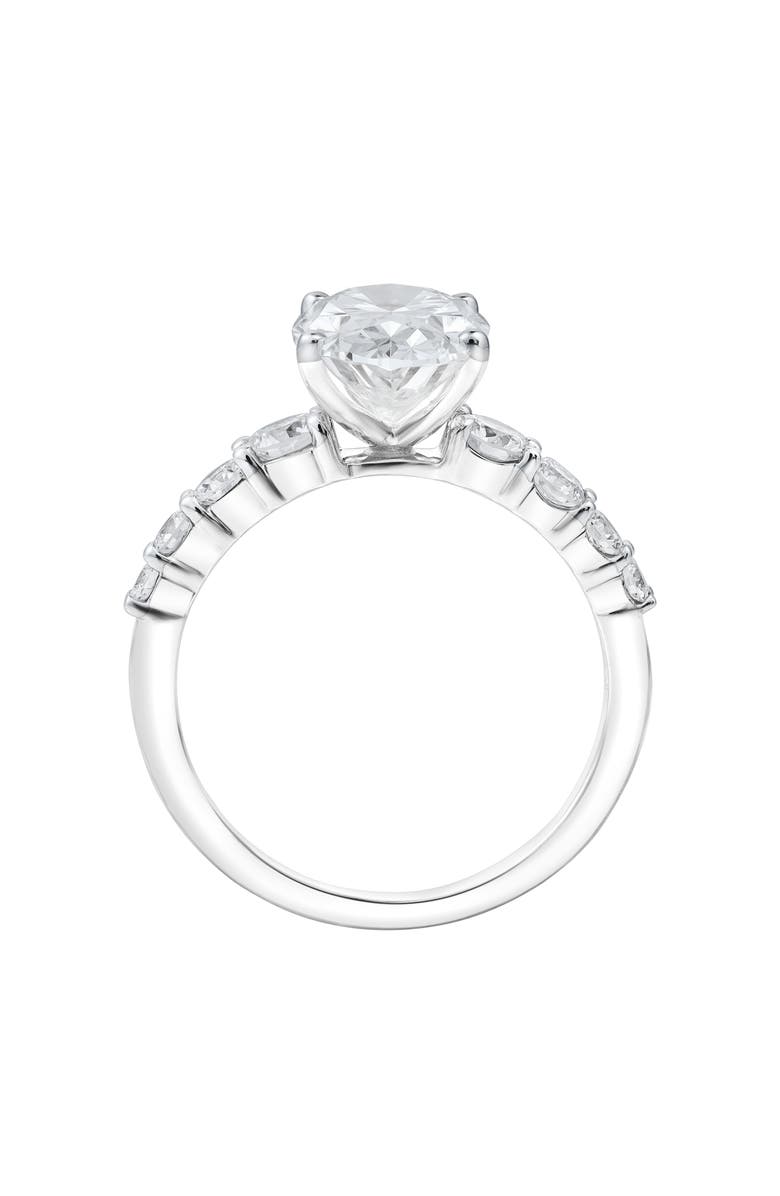 LuvMyJewelry Julia 14K White Gold Oval Lab Grown Diamond Engagement Ring - 3.7 Ct, Alternate, color, 14K White Gold