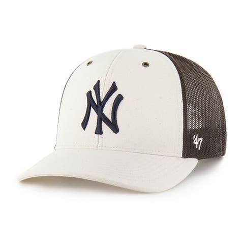 Men's Carhartt x '47 Natural/Brown New York Yankees Undyed Trucker Adjustable Hat