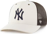 CARHARTT X 47 Men's Carhartt x '47 Natural/Brown New York Yankees Undyed Trucker Adjustable Hat