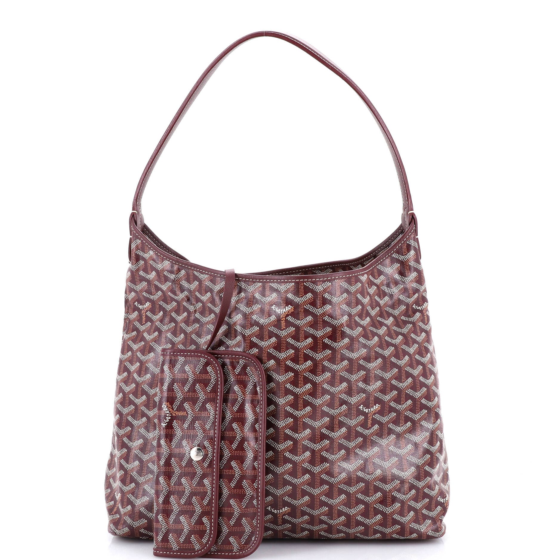 Pre-Owned Goyard Boheme Hobo Coated Canvas, Alternate, color, Red