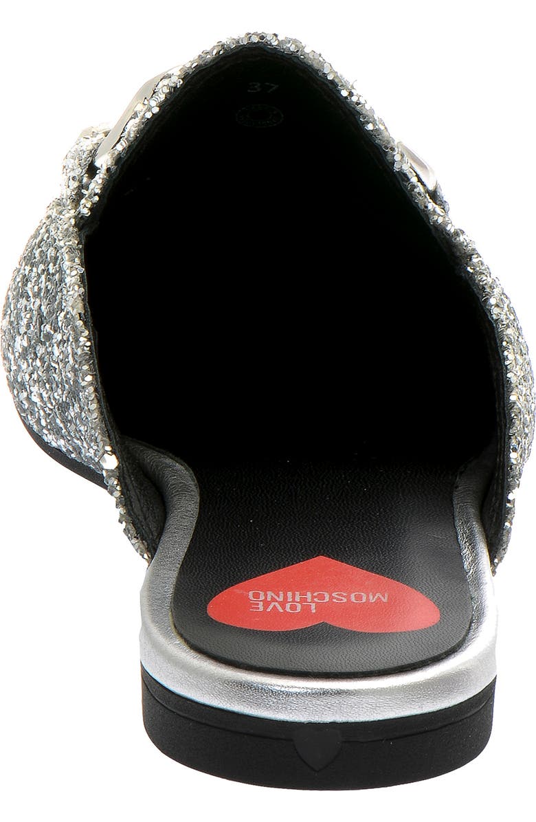 Love Moschino Metallic Glitter Slip-On Mule, Alternate, color,