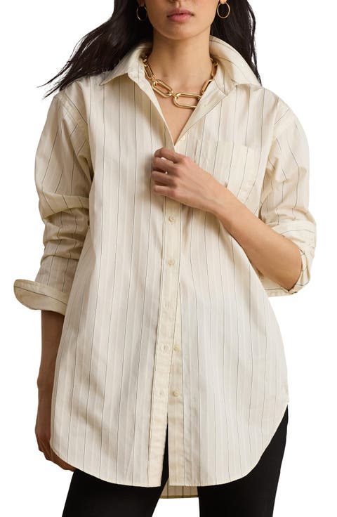 Broadcloth Cotton Button-Up Shirt