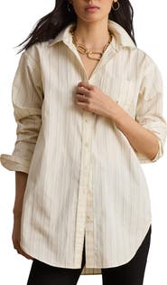 Lauren Ralph Lauren Broadcloth Cotton Button-Up Shirt