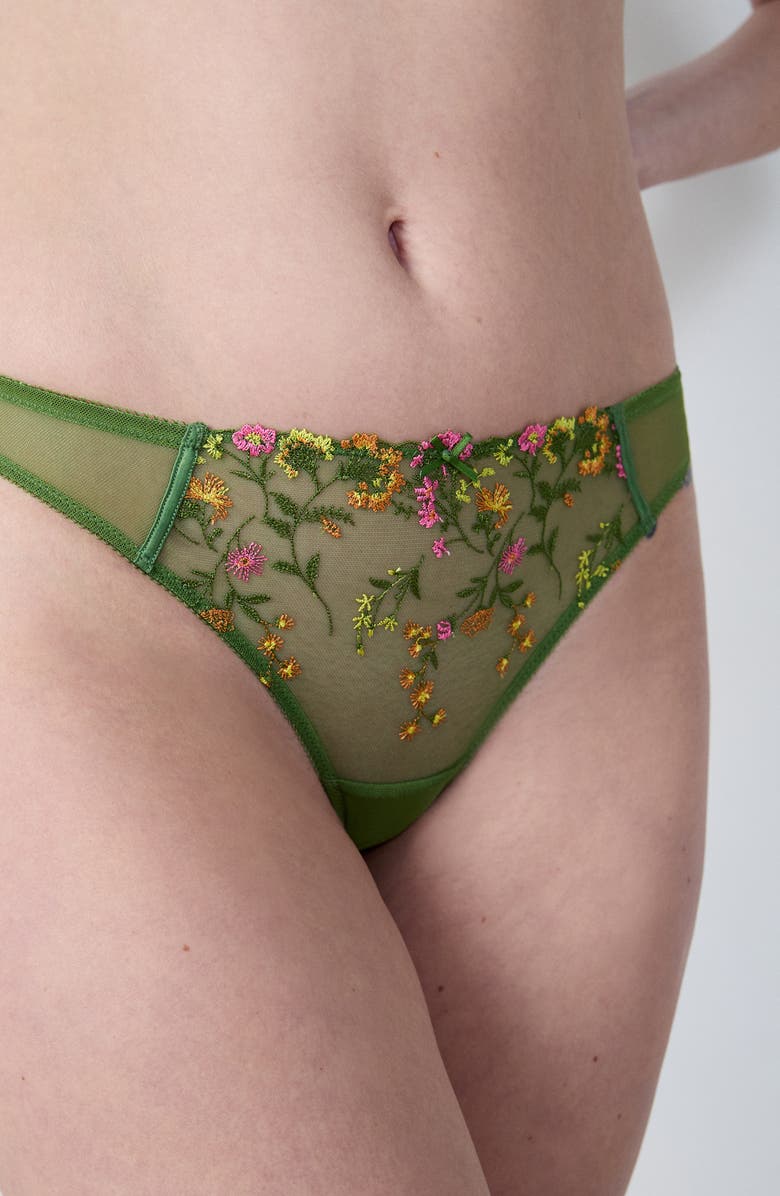 Etam Gourmandise Thong, Alternate, color, Green