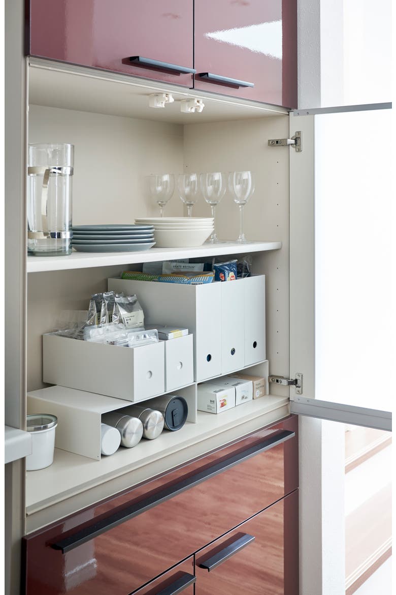 Set of 2 Riser Shelves, Alternate, color, WHITE