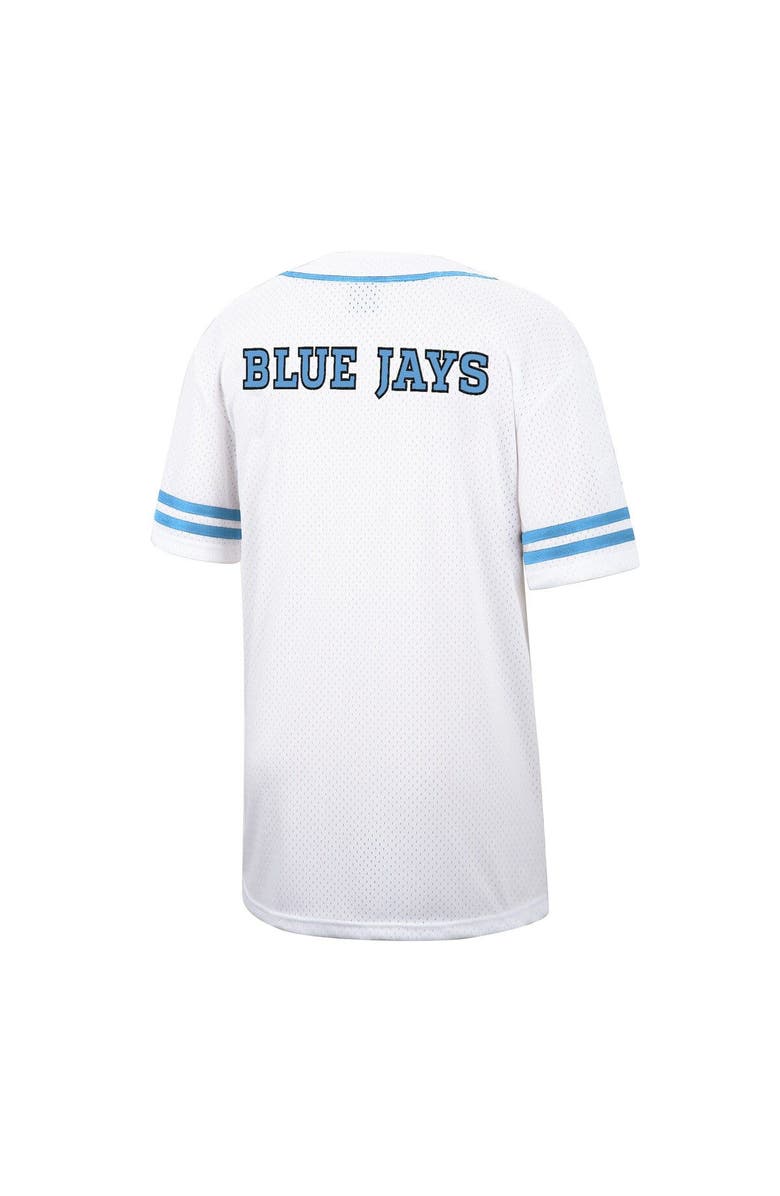 COLOSSEUM Men's Colosseum White Johns Hopkins Blue Jays Free Spirited Mesh Button-Up Baseball Jersey, Alternate, color,