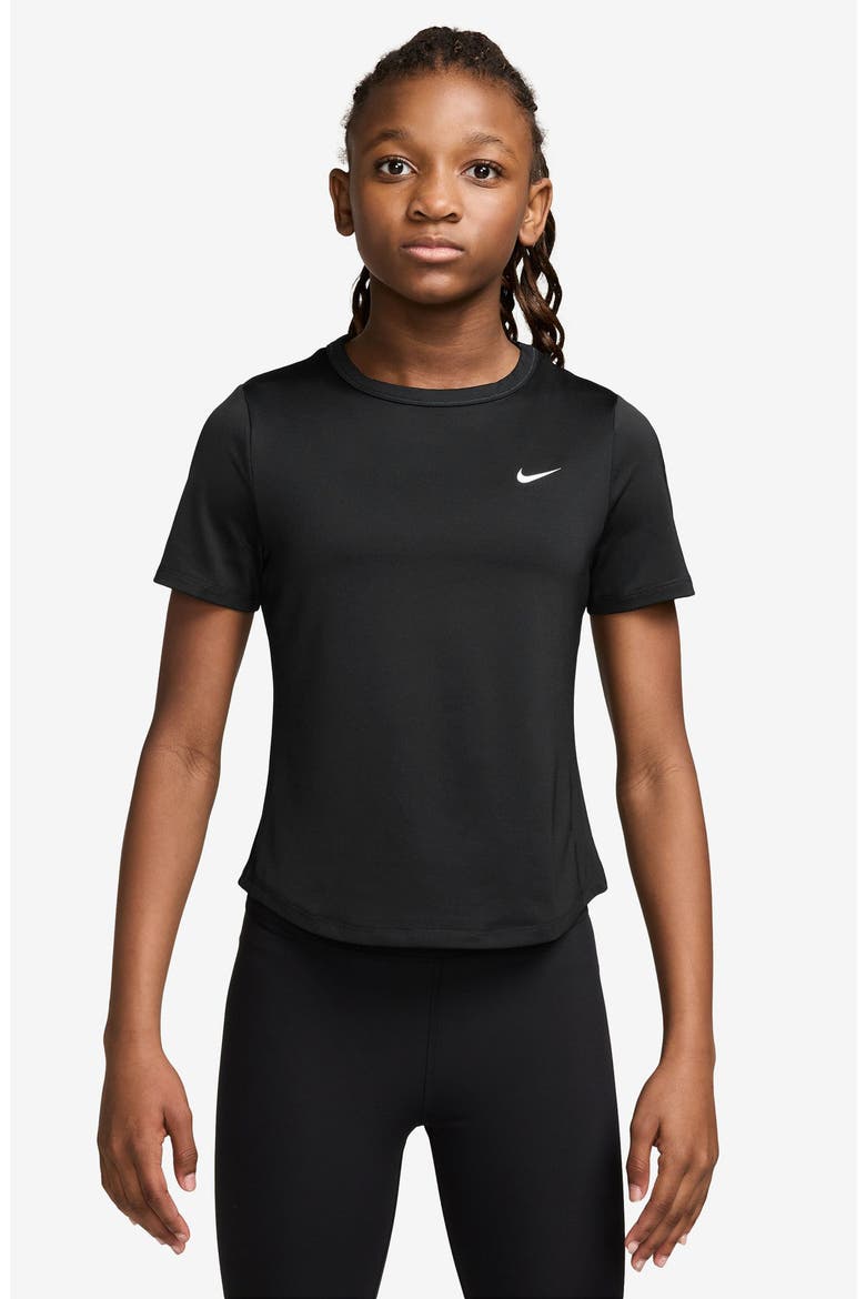Kids' Dri-FIT Dash Graphic T-Shirt, Main, color, BLACK/ WHITE
