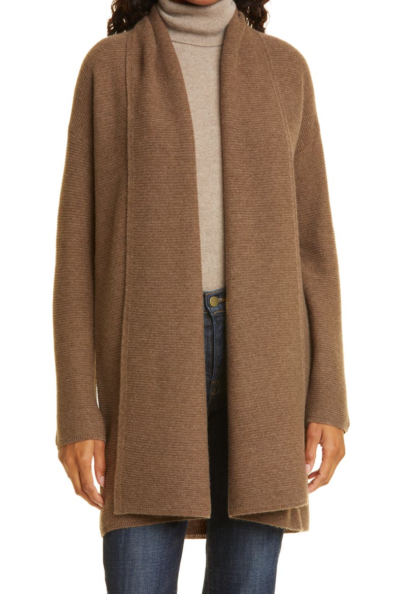Cashmere Cardigan, Main, color, BROWN MEDIUM HEATHER