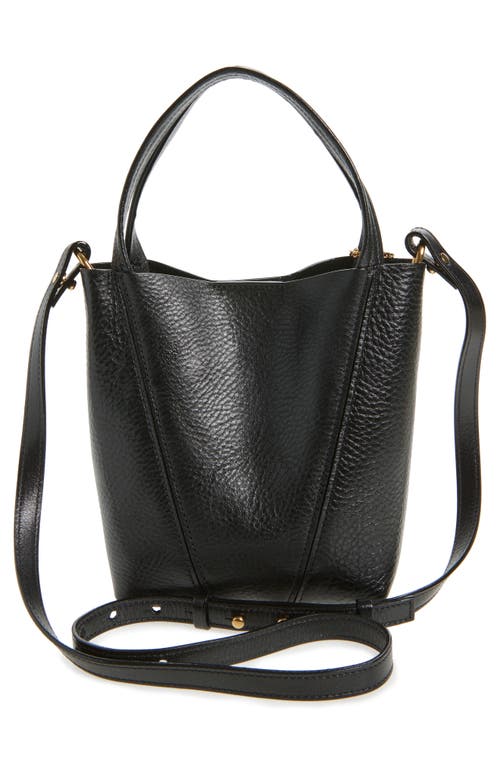 Chloé Small Spin Leather Crossbody Tote In Black